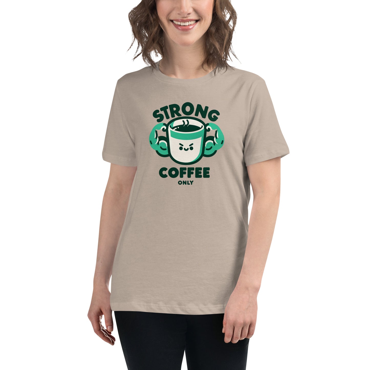 Strong Coffee Only: Mr. Buff Cup – Women's Relaxed T-Shirt
