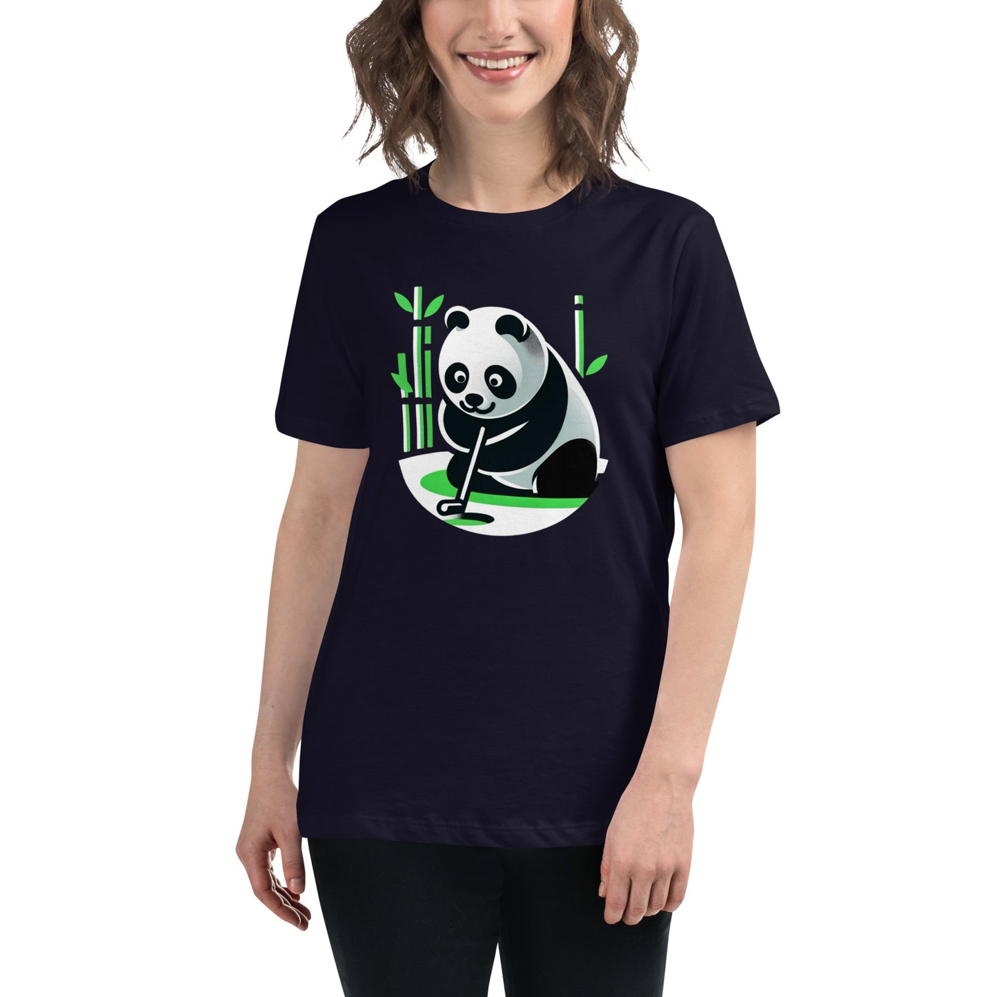 Golf Girl Minimalist Panda Putter - Women’s Relaxed T-Shirt