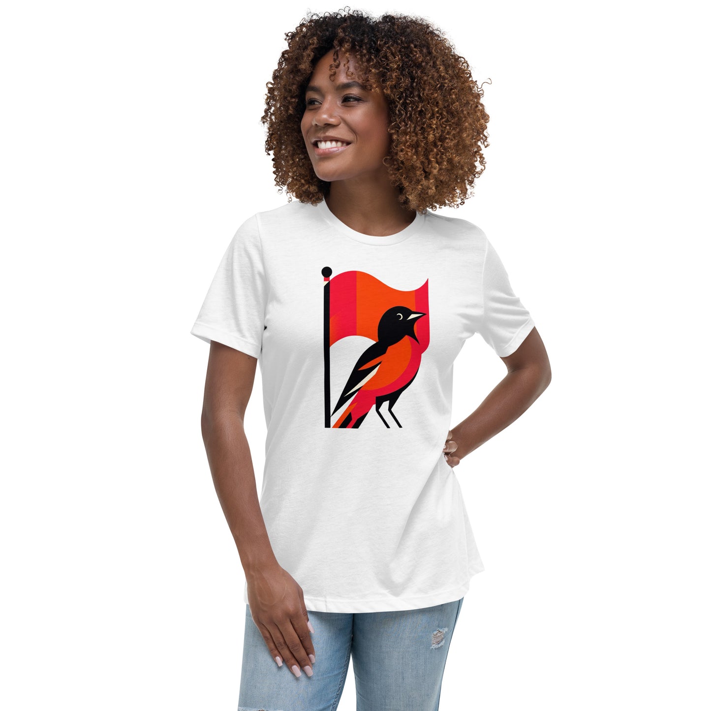 Golf Girl Minimalist Oriole and the Flag - Women’s Relaxed T-Shirt